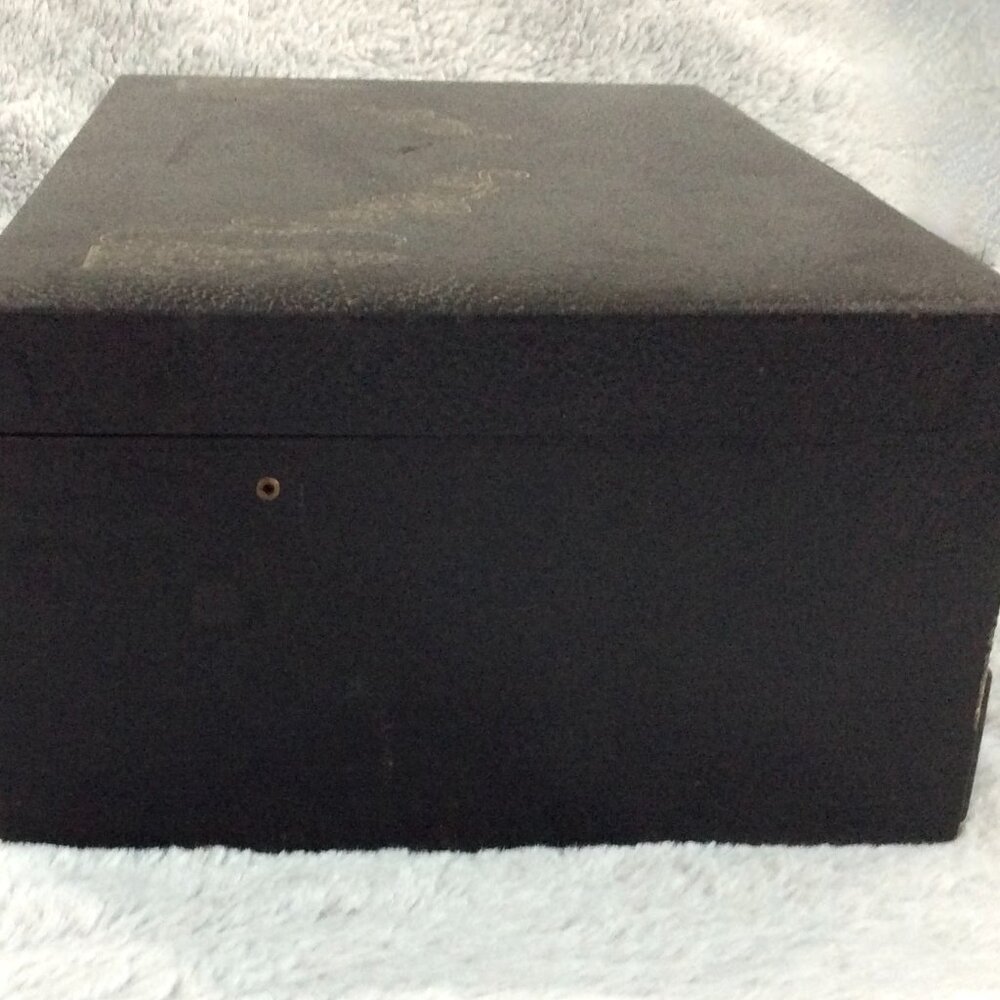 Antique Leather & Wood Victorian Jewelry Box w/Pull-Out Drawer & Mirror - Picture 7 of 11